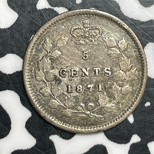 1871 Canada 5 Cents Lot#JM9502 Silver! Nice!