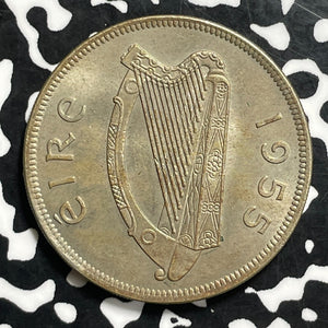 1955 Ireland 1/2 Crown Half Crown Lot#C0649 High Grade! Beautiful!