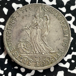 1758 Austria Salzburg 1 Thaler Lot#JM9833 Large Silver! Nice! DAV-1250