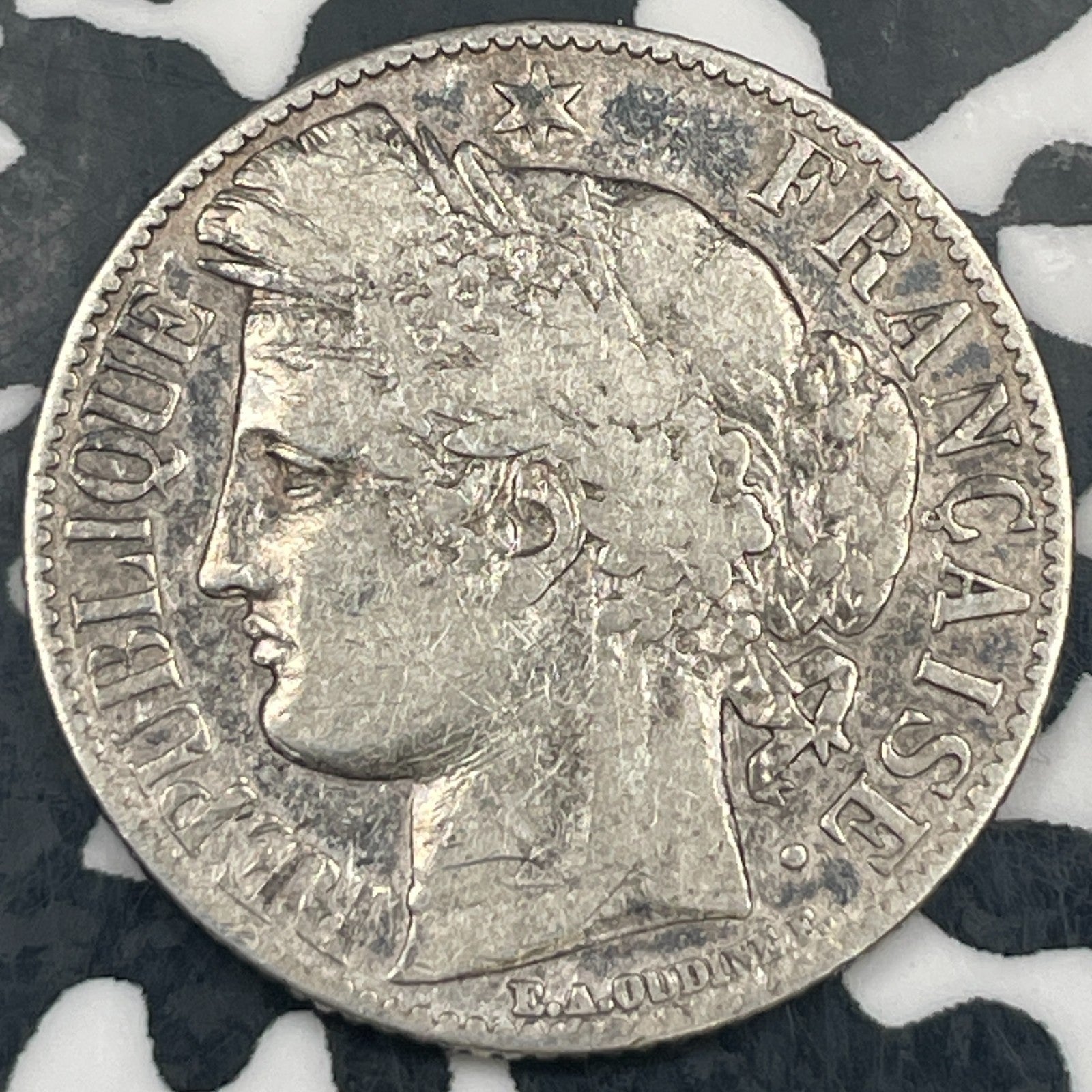 1887-A France 1 Franc Lot#N3715 Silver!