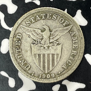 1909-S U.S. Philippines 20 Centavos Lot#T5245 Silver! Better Date