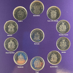 1984 Bermuda 375th Anniversary 10x Coin Mint Set Lot#B2385 With Case