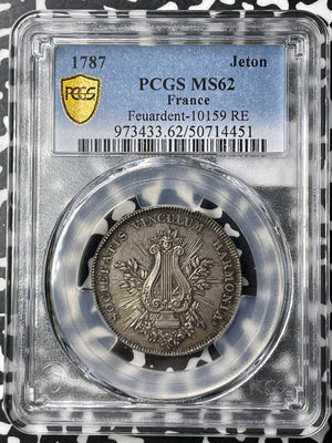 1787 France Avalon Music Lovers Society Jeton PCGS MS62 Lot#G9442 Silver!