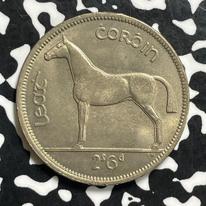 1955 Ireland 1/2 Crown Half Crown Lot#C0638 High Grade! Beautiful!