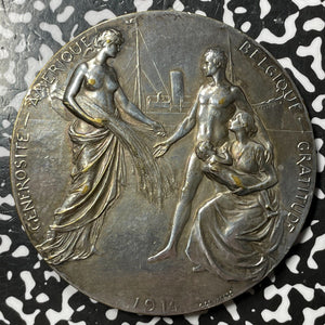 1914 Belgium American Aid Gratitude Medal By Devreese Lot#OV1193 Willenz-162