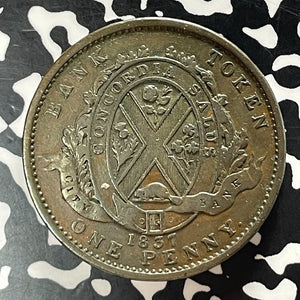 1837 Lower Canada 1 Penny Bank Token Lot#T5383