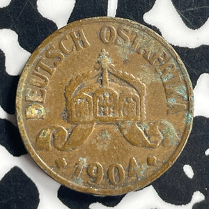 1904-A German East Africa 1/2 Heller Half Heller Lot#T6874 Corrosion