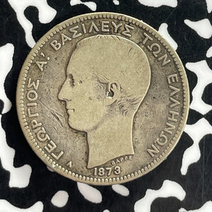 1873 Greece 2 Drachmai Lot#T7391 Silver!