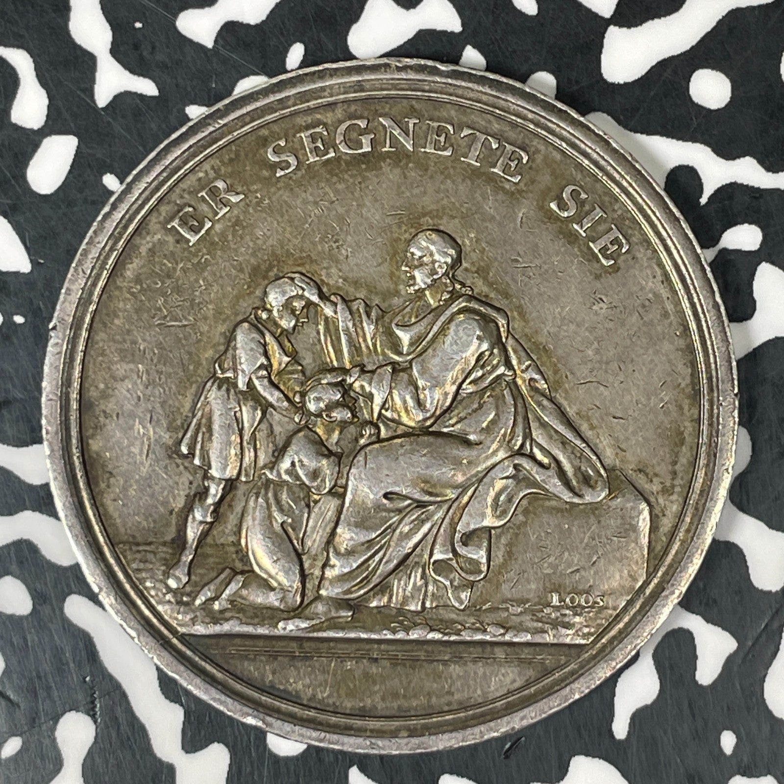 (c.1800) Germany Confirmation Medal By Loos Lot#JM0533 Silver! Sommer-82, 40mm