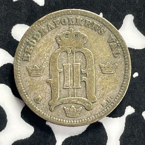 1898 Sweden 10 Ore Lot#T9452 Silver!
