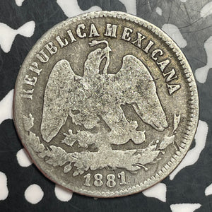 1881-Ga S Mexico 25 Centavos Lot#T2420 Silver! Very Scarce!