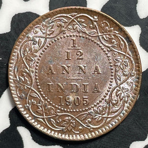 1905 India 1/12 Anna Lot#T1409 High Grade! Beautiful!