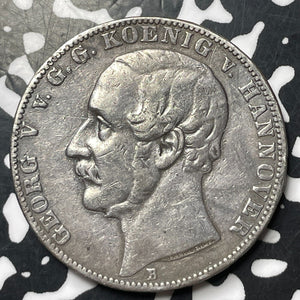 1866-B Germany Hannover 1 Thaler Lot#JM8416 Silver!