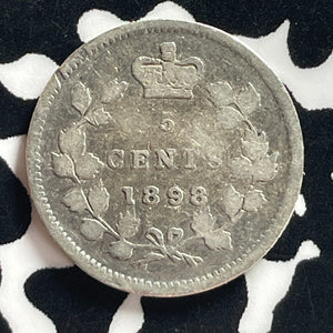 1898 Canada 5 Cents Lot#T7596 Silver! Better Date