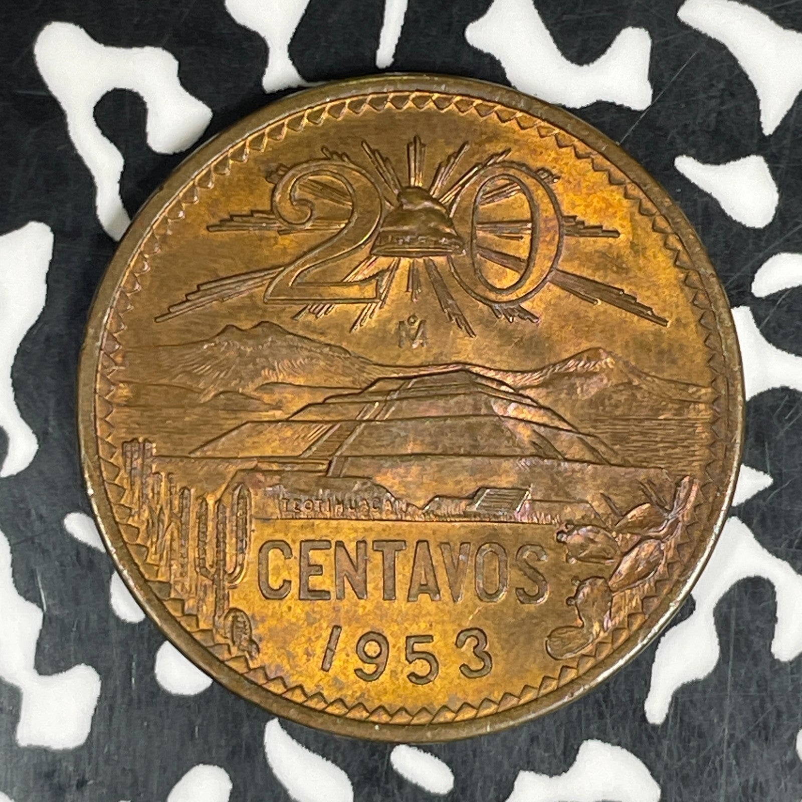 1953-Mo Mexico 20 Centavos Lot#C6259 High Grade! Beautiful!