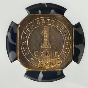 1920 Straits Settlements 1 Cent NGC MS63RB Lot#G748 Choice UNC!