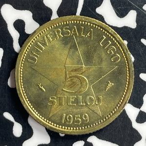 1959 Esperanto 5 Steloj Lot#T7066 High Grade! Beautiful! KM#X4