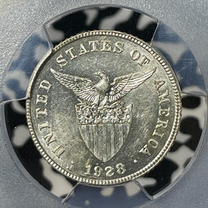 1928-M U.S. Philippines 20 Centavos Mule PCGS MS62 Lot#G144 Silver! Key Date!