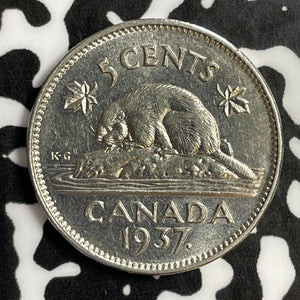 1937 Canada 5 Cents Lot#E1986 High Grade! Beautiful!