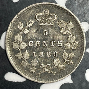 1889 Canada 5 Cents Lot#JM9105 Silver! Nice! Key Date!