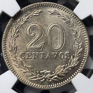 1921 Argentina 20 Centavos NGC MS63 Lot#G7082 Choice UNC!