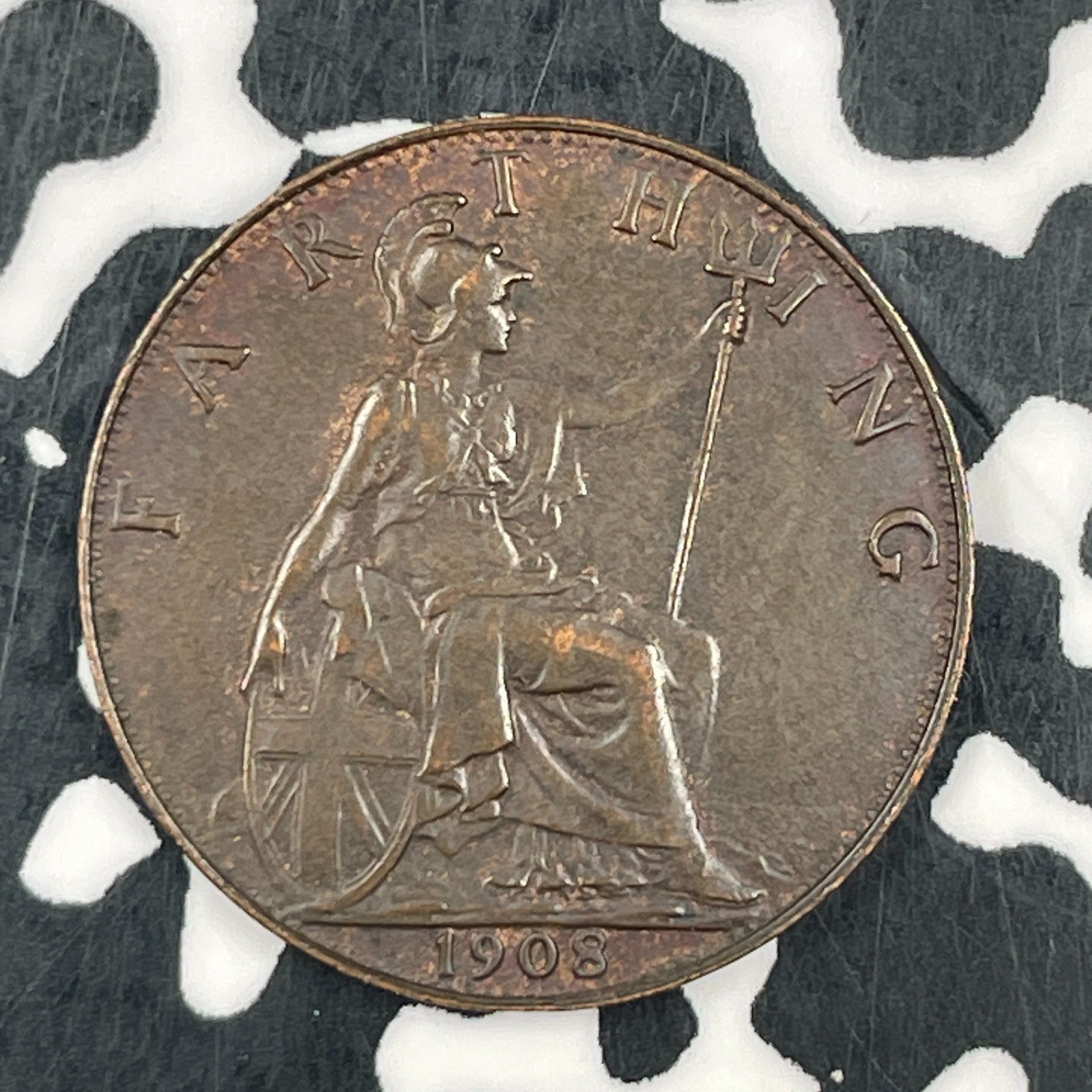 1908 Great Britain Farthing Lot#F5570 Nice!