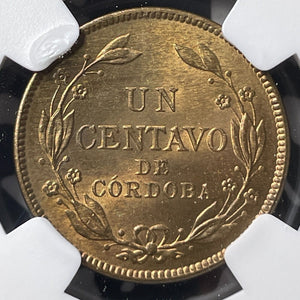 1940 Nicaragua 1 Centavo NGC MS64RB Lot#G8063 Choice UNC!