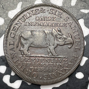 1788 G.B. London Samuel Hannay's Merchant Token Lot#JM9015 Nice! Scarce! Rhino