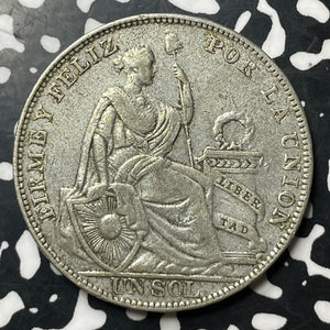 1930 Peru 1 Sol Lot#E7098 Large Silver Coin!