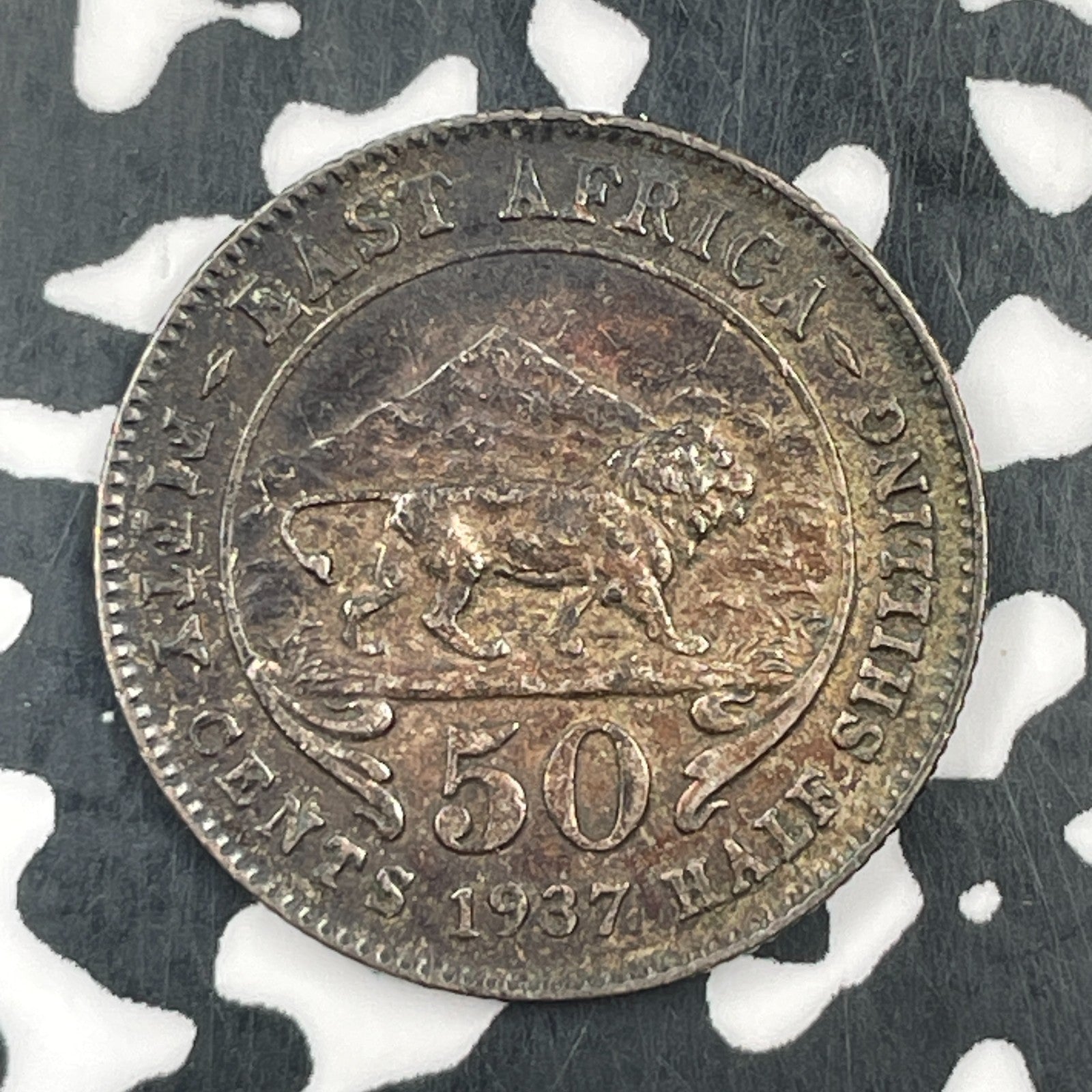 1937 East Africa 50 Cents Lot#F5197 Silver! Nice!