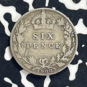 1900 Great Britain 6 Pence Sixpence Lot#T9156 Silver!