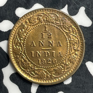 1920 India 1/12 Anna Lot#C0556 High Grade! Beautiful!