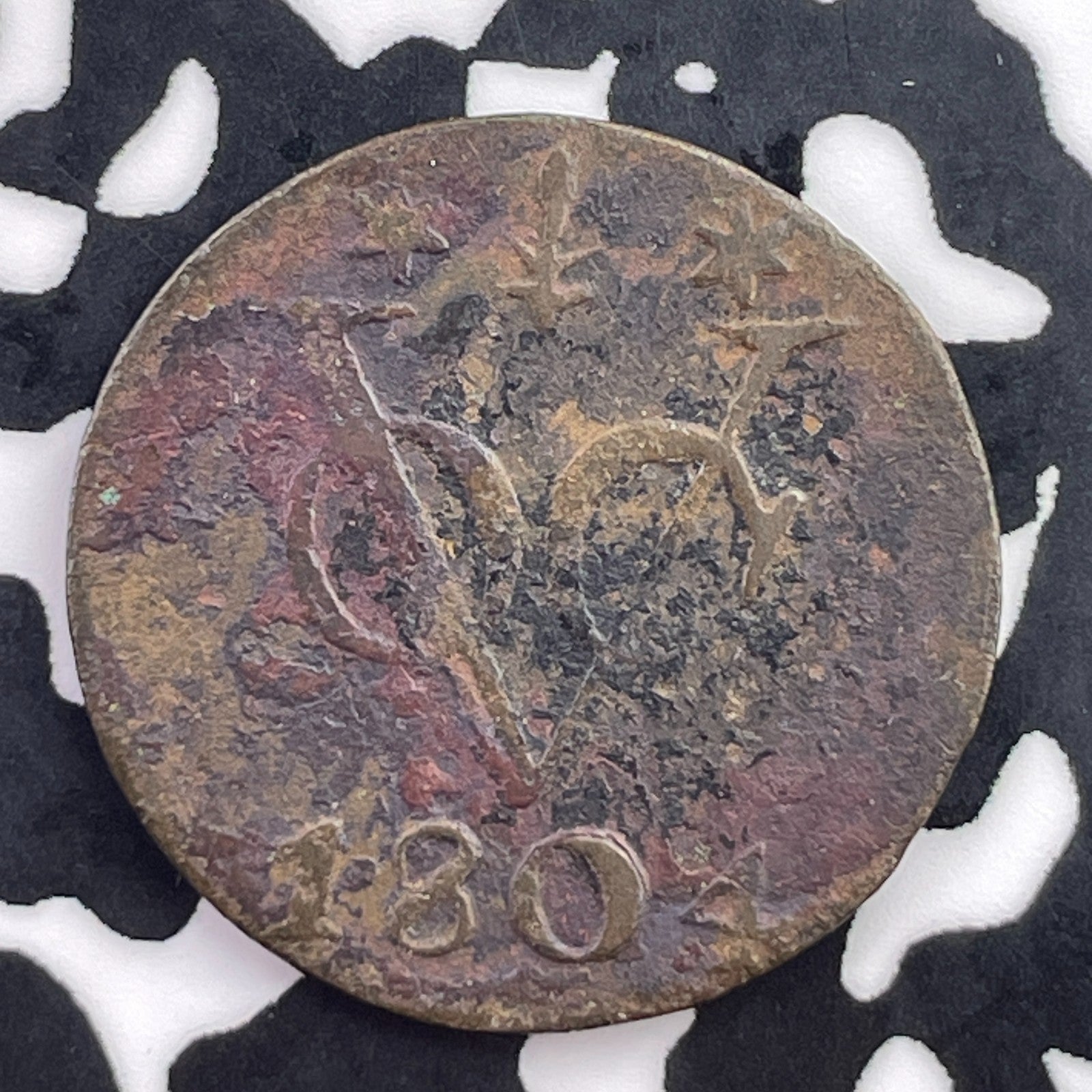 1804 Netherlands East Indies Gelderland 1 Duit Lot#C5462 KM#50.2