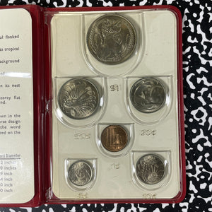 1967 Singapore 6x Coin Mint Set Lot#B2753 With Case & C.O.A.