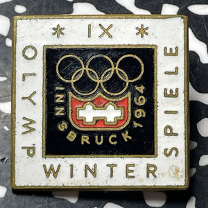 1964 Austria Innsbruck Winter Olympics Enameled Visitors Pin Lot#OV1450 27mm