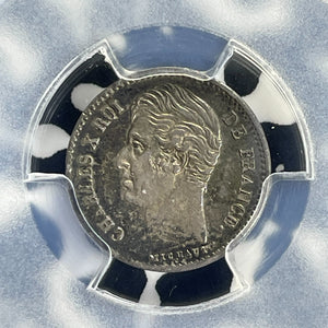 1828-A France 1/4 Franc PCGS MS62 Lot#G855 Silver! Nice UNC! Gad-353