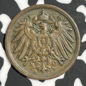 1910-F Germany 2 Pfennig Lot#E6257