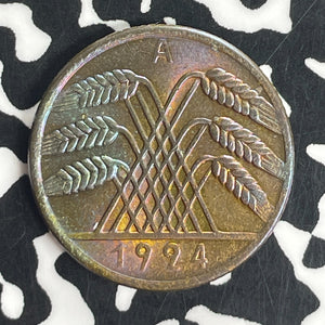 1924-A Germany 10 Pfennig Lot#T8247 High Grade! Beautiful Toning!