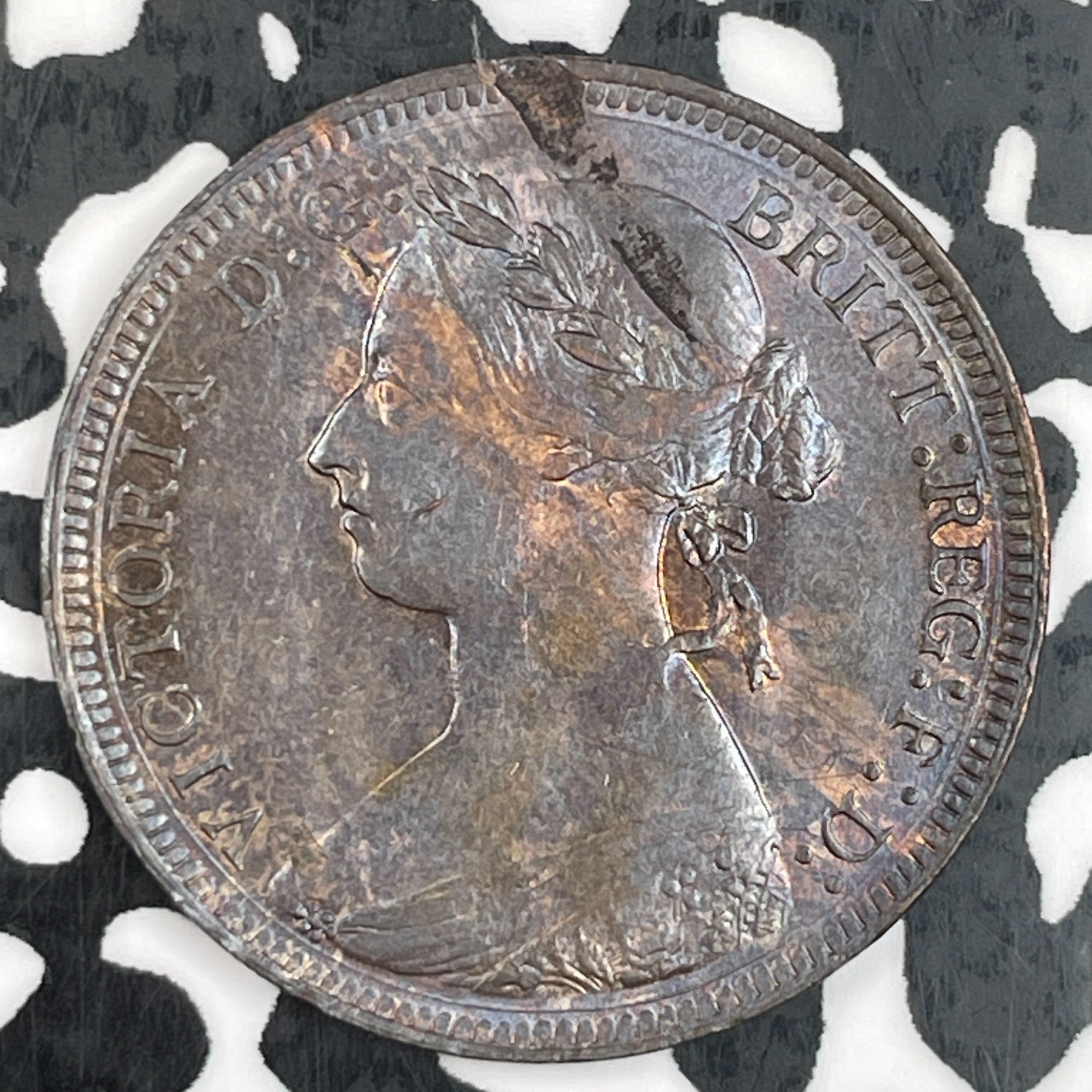 1888 Great Britain 1/2 Penny Half Penny Lot#F3387 Obverse Lamination Flaw