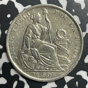 1927 Peru 1/2 Sol Half Sol Lot#T1703 Silver!