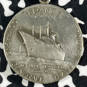 1962 France Le Havre/New York Transatlantic Cruise Medal Lot#B2119 Silver! W/Box