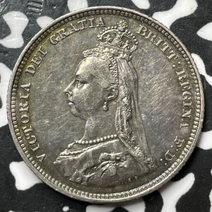 1887 Great Britain 1 Shilling Lot#JM6911 Silver! High Grade! Beautiful! KM#761