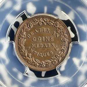 1834 G.B. London William Till Coin Dealer Farthing Token PCGS MS65RB Lot#G760