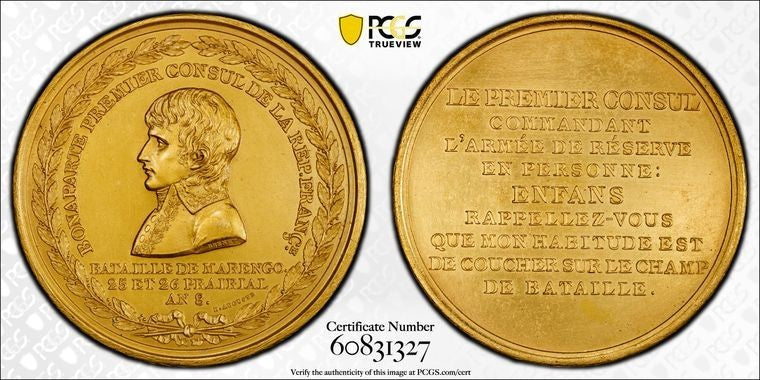 "AN 8" (Mid 1800s Strike) France Battle Of Marengo Medal PCGS SP61 Lot#GV4164