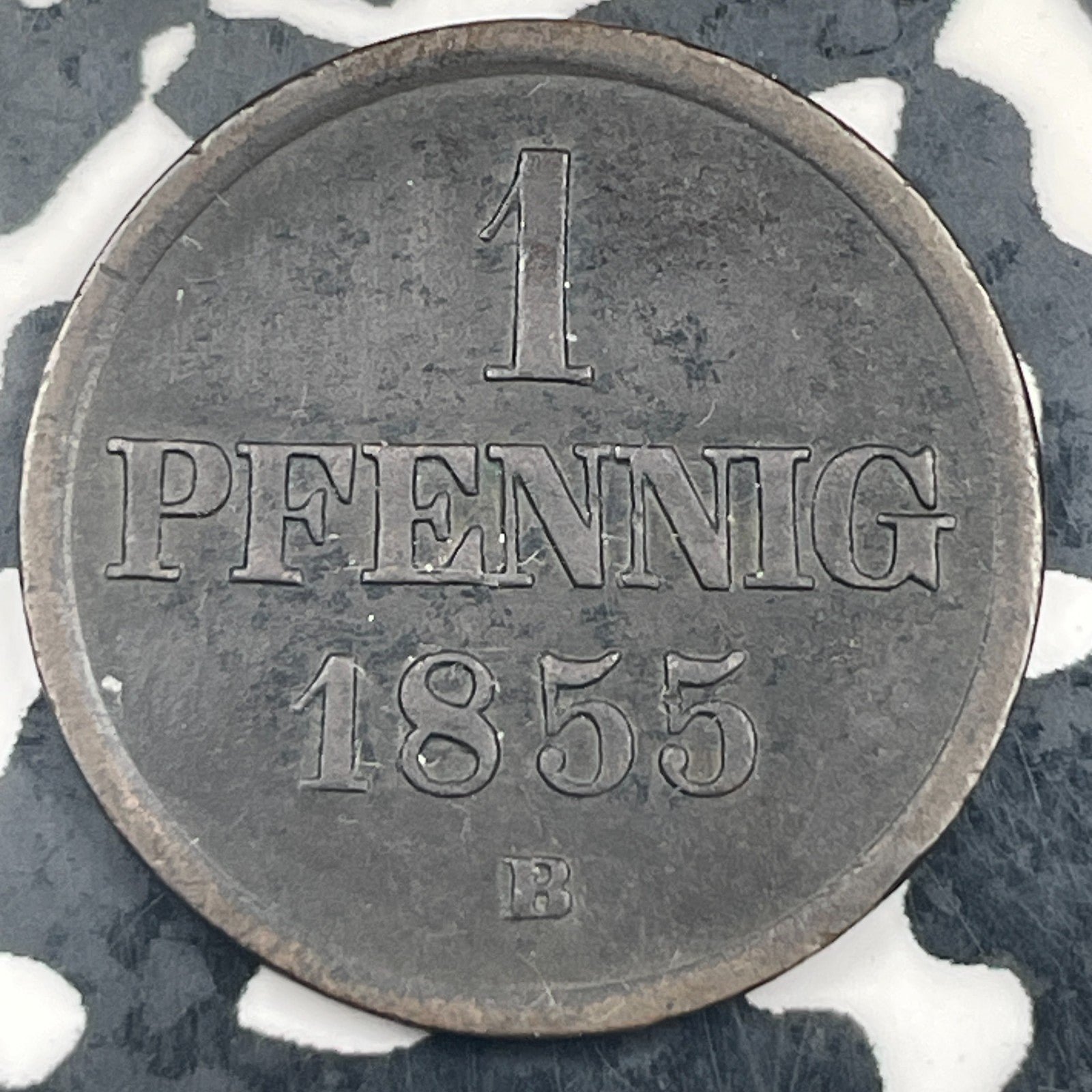 1855-B Germany Brunswick Wolfenbuttel 1 Pfennig Lot# N3752