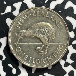 1936 New Zealand 1 Florin Lot#JM9580 Silver! Nice!