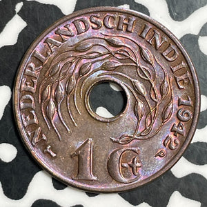 1942-P Netherlands East Indies 1 Cent Lot#T2955 High Grade! Beautiful Toning!