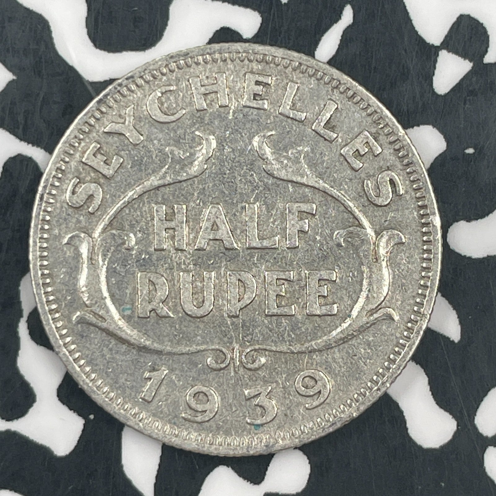 1939 Seychelles 1/2 Rupee Half Rupee Lot#F7810 Silver!