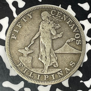 1903 U.S. Philippines 50 Centavos Lot#T5232 Silver!