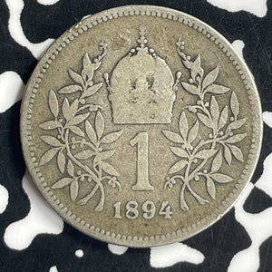 1894 Austria 1 Corona Lot#T6908 Silver!